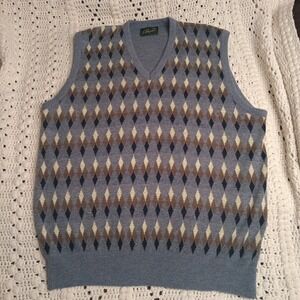 Vintage Arnie Arnold Palmer Sweater‎ Vest Mens XL Gray Argyle Diamond Golf Retro